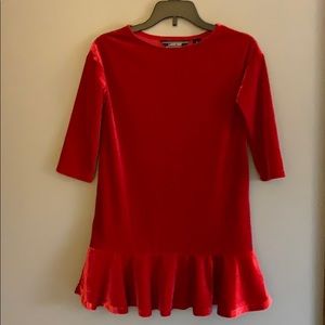 Lands End drop waist velveteen dress